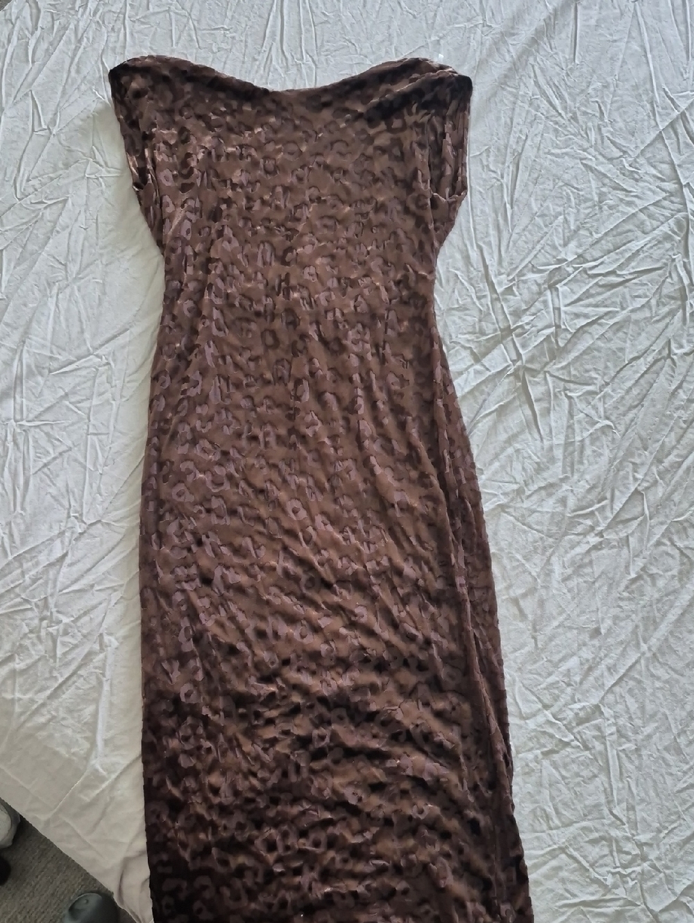 See You Monday Brown Leopard Strapless Maxi Dress